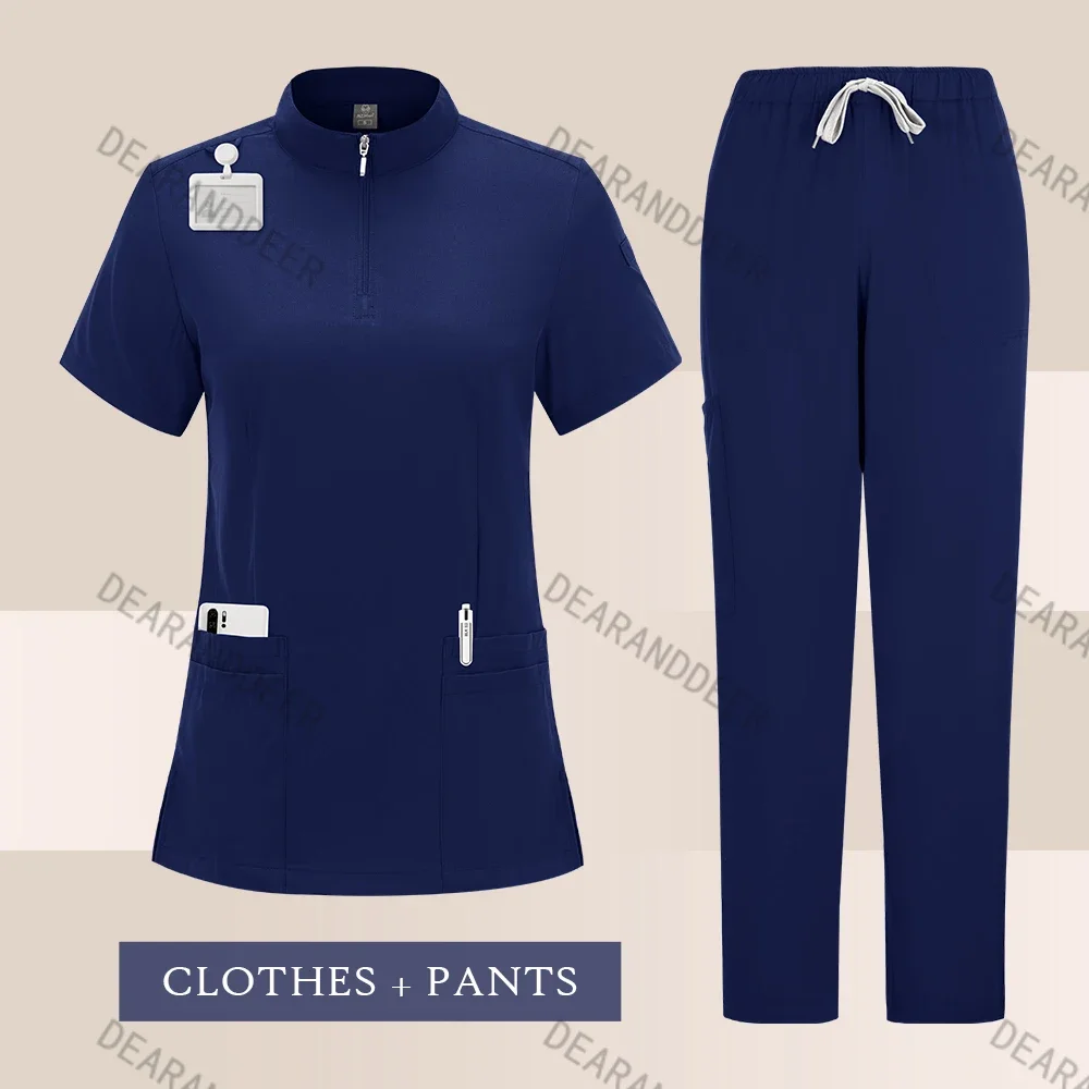 Uniforme clinique médical de couleur pure, UC, beau soignant, clinique dentaire, hôpital pour animaux de compagnie, médecin, ensemble de proporclinique