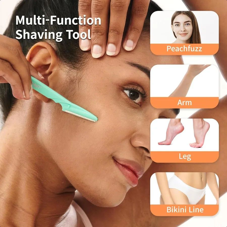 Tinkle Dermaplaning Tool 6 razors Dermaplane Eyebrow Razor Facial Razor Face Razor Peach Fuzz Remover Exfoliating Face With Sta