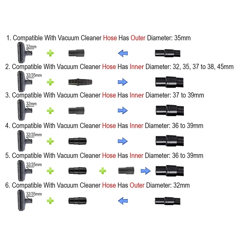 The New Universal Vacuum Hose Adapter Kit From 1 1/2 Inch To 1 1/4 Inch From 1 3/8 Inch To 1 1/4 Inch Dust Hose Port Adapter