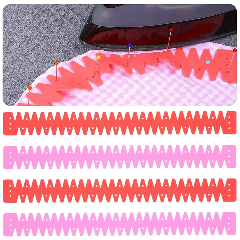 ABGR-실리콘 플렉스 헤머 도구 4개, 곡선형 밑단용 핫 프레스, 내열성 눈금자 재봉 도구