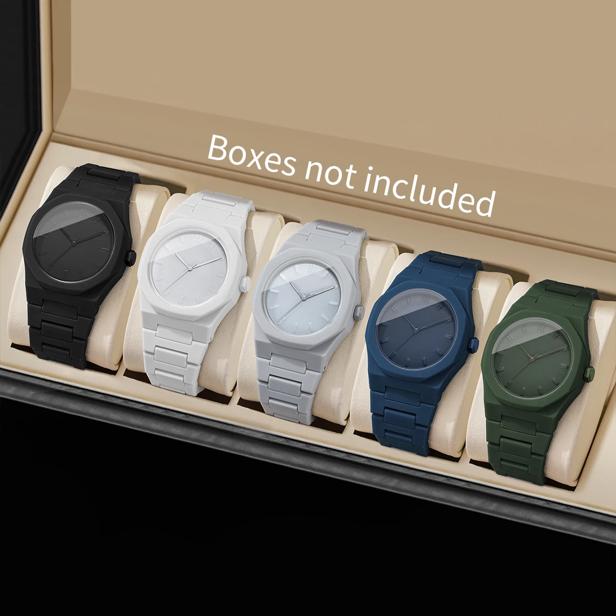 5Pcs Men's Gift Watch Fashion Simple Scale Dial Handsome Classic Versatile Casual Trend Quartz Watch( Box Not Included)