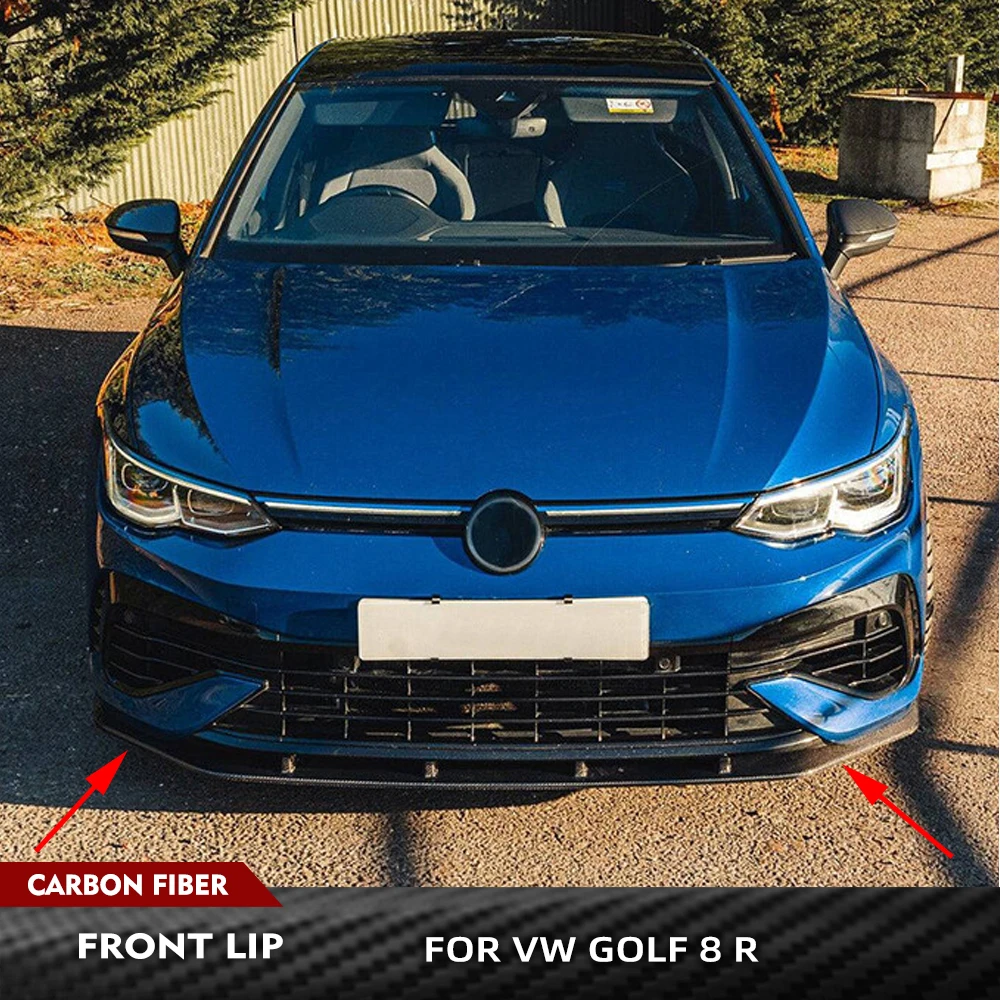 

For Volkswagen Golf 8 R 2021-2023 Front Bumper Racing Body Kits Spoiler Decoration Carbon Fiber Car Front Bumper Lip Splitters