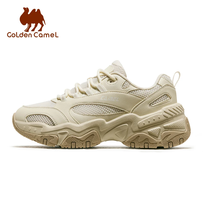 GOLDEN CAMEL Hiking Shoes Men Women Height-increase Daddy Shoes for Men Breathable Mesh Casual Sports Running Shoes Lightweight