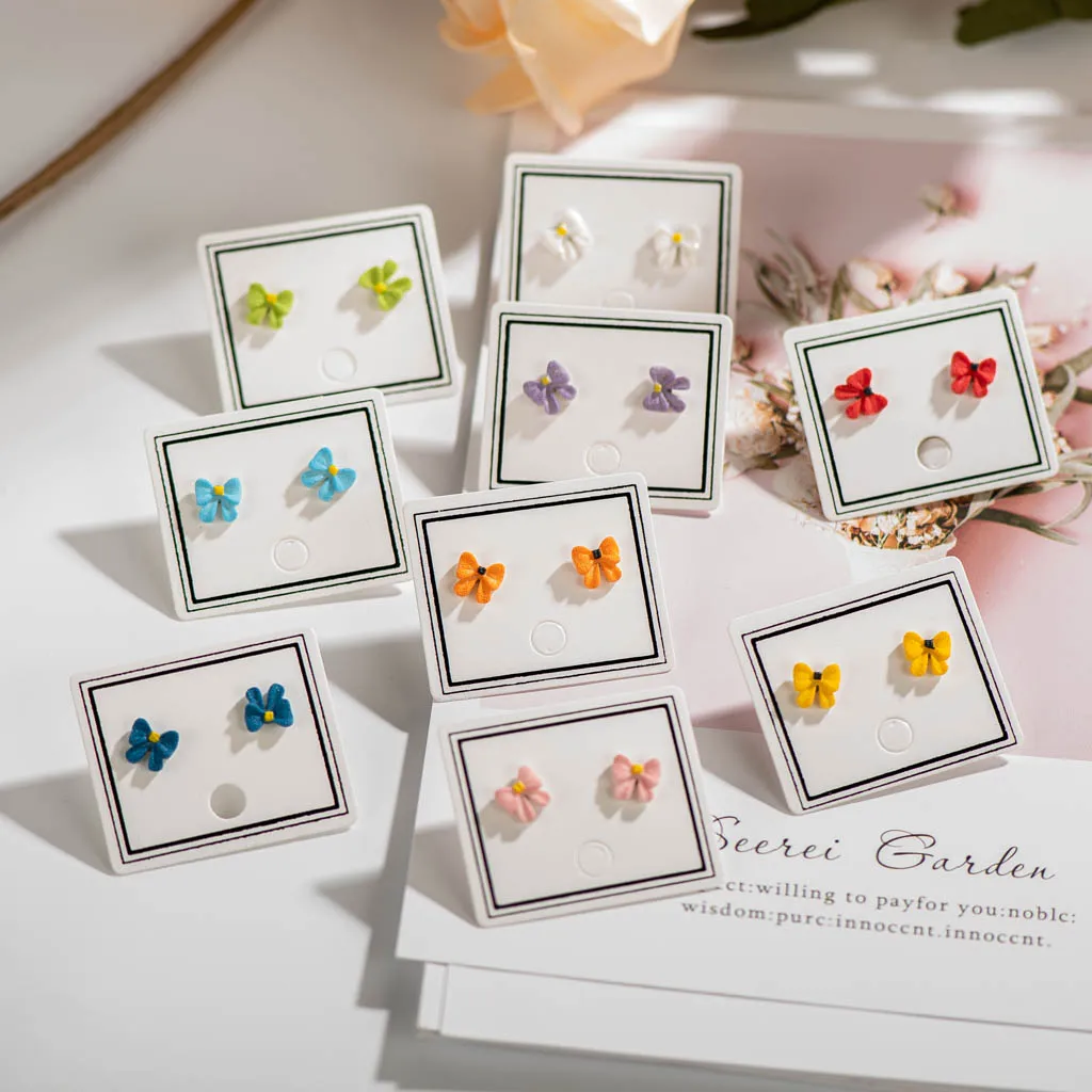 Colorful Butterfly Ceramic Stud Earrings With Anti-allergic Ear Acupuncture Button Bienen Schmuck Fashion Jewelry 2021 #XN301