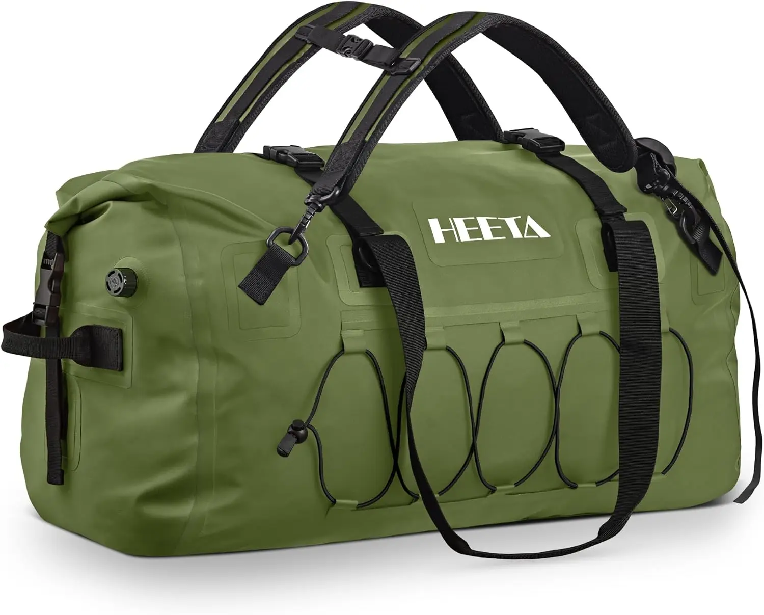 

60L/80L Waterproof Roll Top Duffel Bag for Motorcycle Kayak Camping Travel, Heavy Duty PVC Dry Bag with Straps