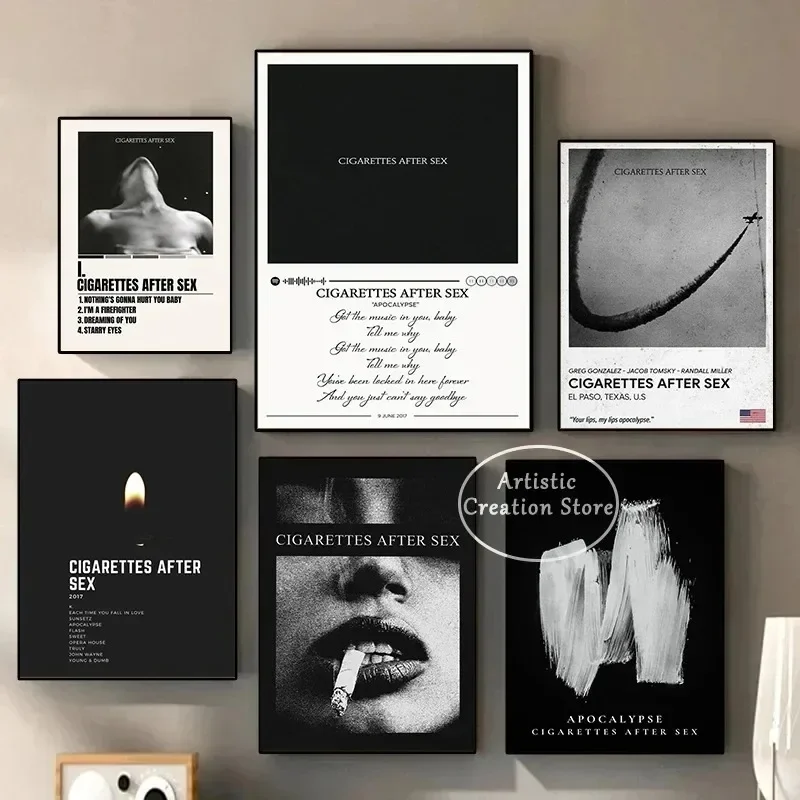 'Crush' Music Album Cover Posters Cigarettes After Sex Band Aesthetic Canvas Painting Posters For Living Room Decoration