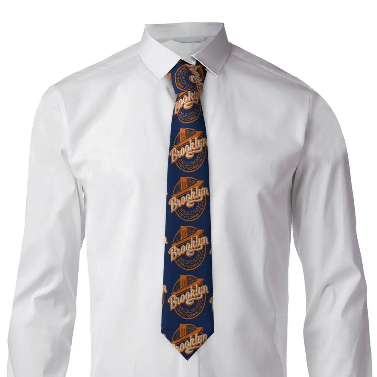 Brooklyn New York (24) Necktie for Men Silk Polyester Slim Neck Ties Party Suits Tie Casual Gravatas