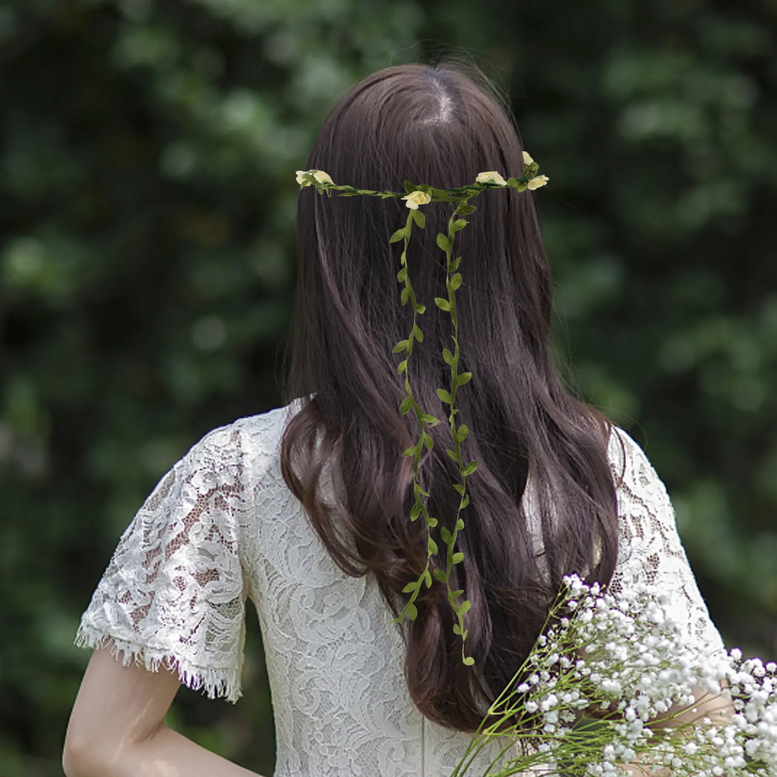 Eye Catching Floral Garland Headband Handcrafted Romantic Flower Crown for Photo Shoots Weddings Beach Parties Hair Styling