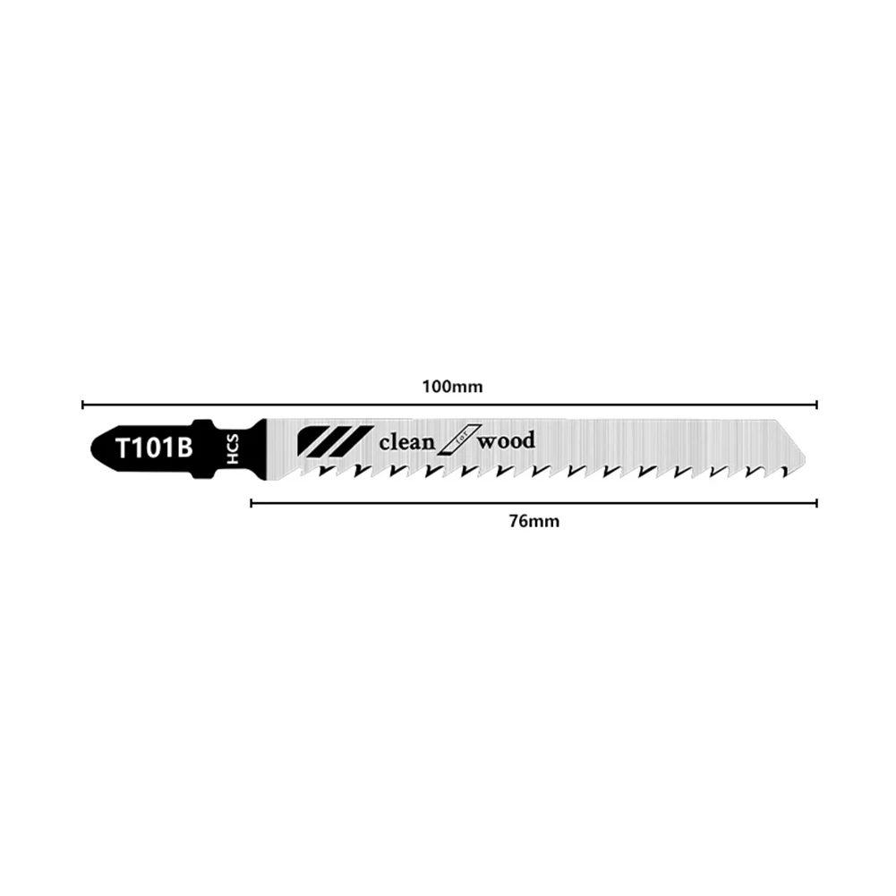 T101BR Down Cutting Laminates Veneers HCS Fits Power Tool 5PCS Jigsaw Blades Curve Cutting 100mm Total Length 76mm Teeth Length