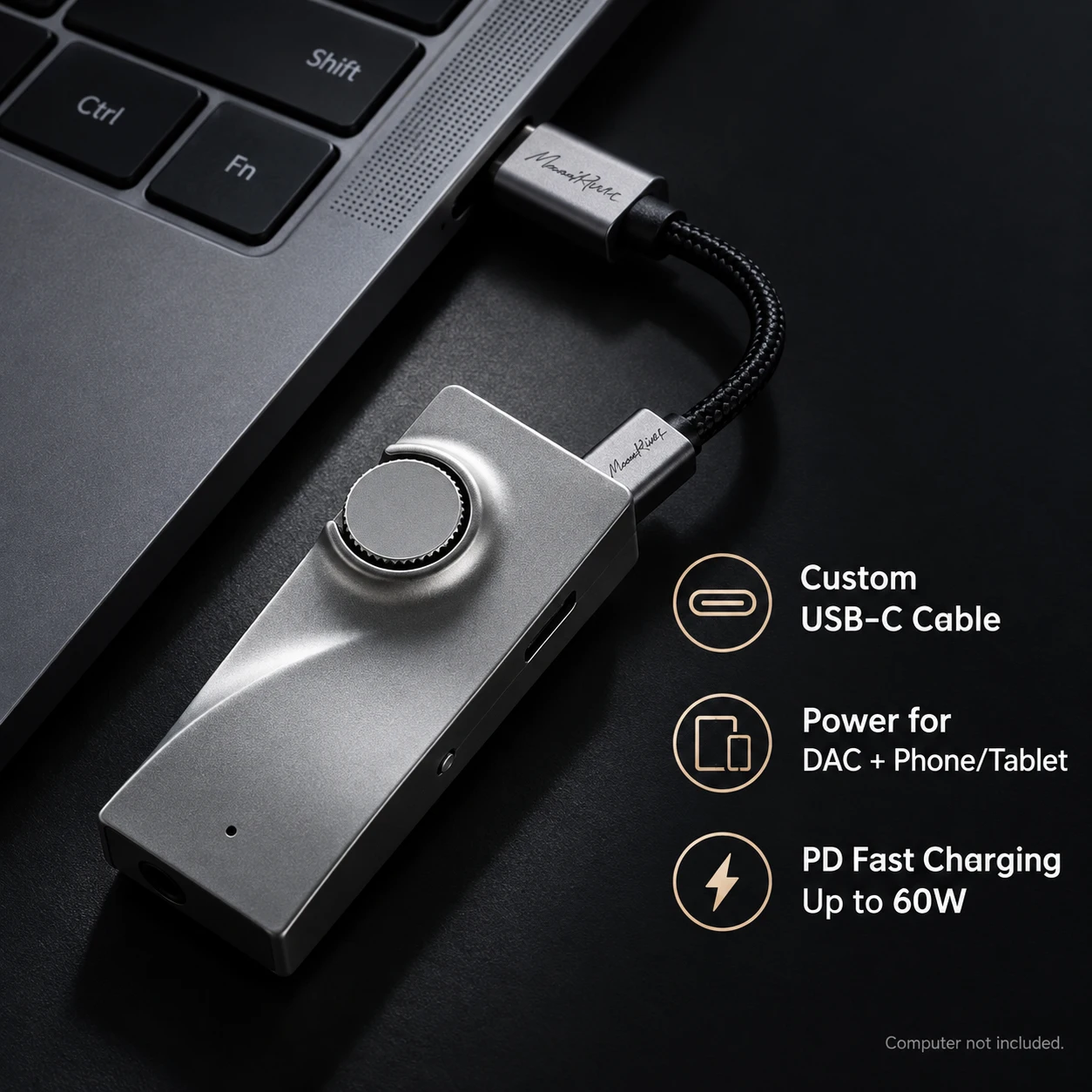 Moonriver 3 Portable Usb C Dac Headphone Amplifier 3 5Mm 4 4Mm Balanced Hifi Audio Adapter Dsp Volume Control Pd 60W Fast