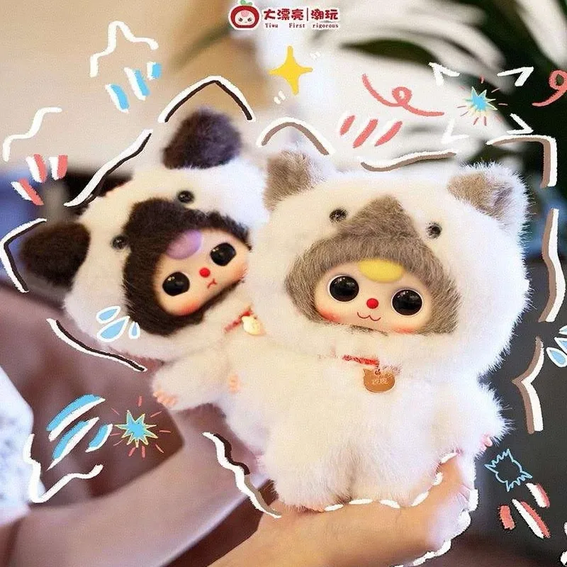 

Cute pendant doll plush blind box cat themed backpack fashionable character collection gift