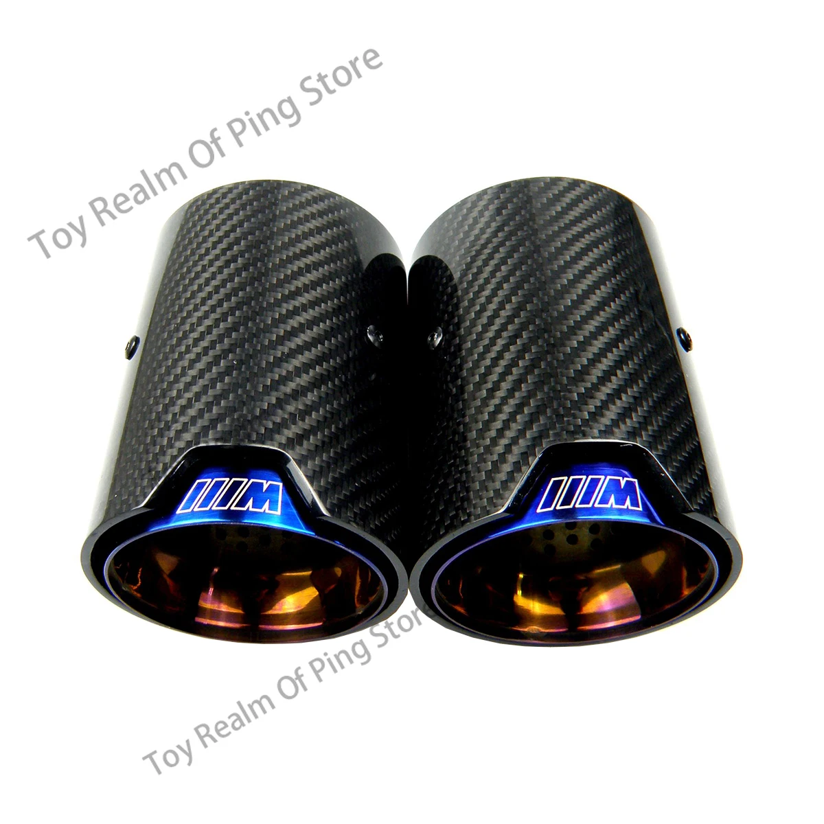 1 Piece Burnt Blue Carbon Fiber Exhaust Tip Muffler For BMW M Performance exhaust pipe M2 F87 M3 F80 M4 F82 F83 M5 F10 M6 F12