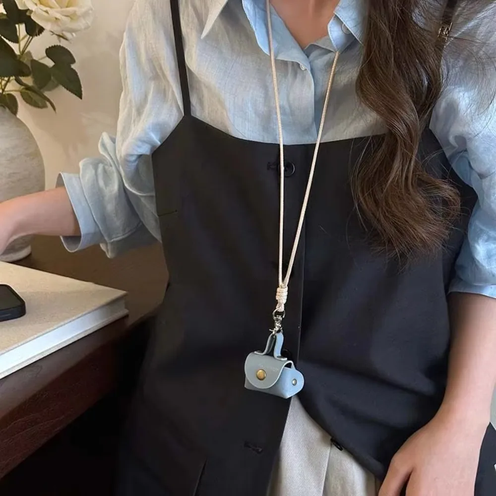 New Leather Hanging Neck Coin Purse Necklace Gifts Pendant Long Sweater Chain Women Necklace Women