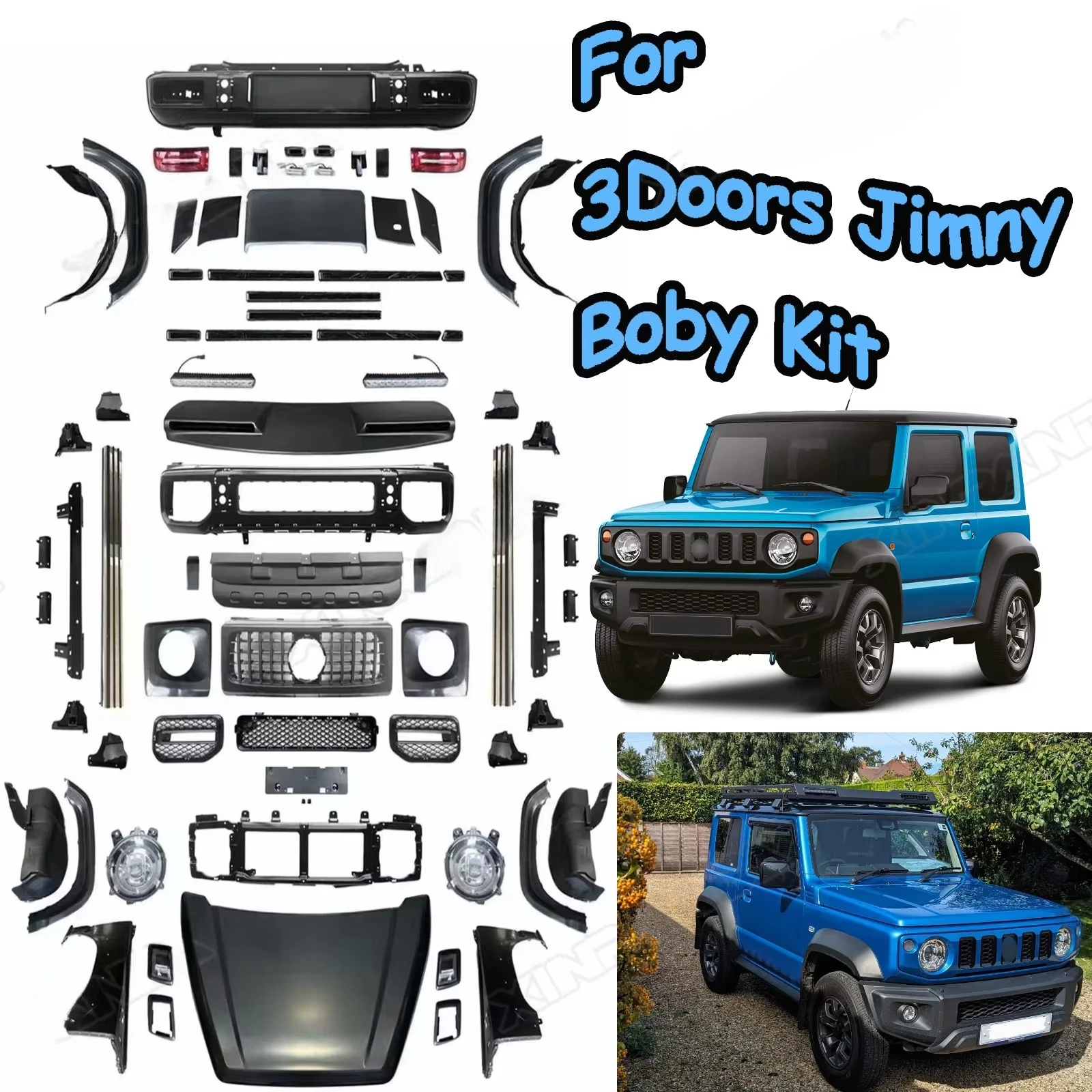 For  Jimny Body Kit Auto Sport Offroad Exterior Modified Full Set Upgrade to  Style Body Kit Set Jimny JB74 JB64 2019+