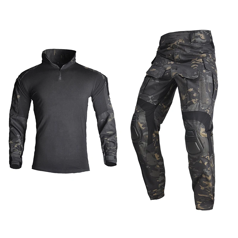 HAN WILD G3 Hunting Suit with 4 Pads Trainning and Exercise Sets Muticolor Camouflage Tactical Combat Sets Cargo Pants Climb Set