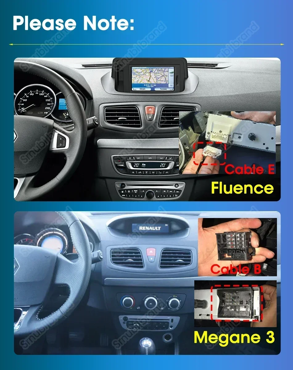 Srnubi Autoradio Für Renault Megane 3 Fluence Samsung SM3 2008-2014 Multimedia Player Carplay Android Auto Autoradio Navigatore – Detail 1