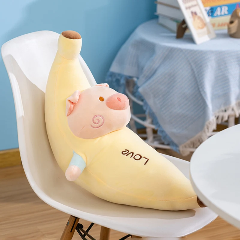 50cm Banana Pig Pillow Soft Plush Toys Sofa Bed Lumbar Cushion For Home Decor Stuffed Plushies Animal Love Pig Banana Pillow view 5