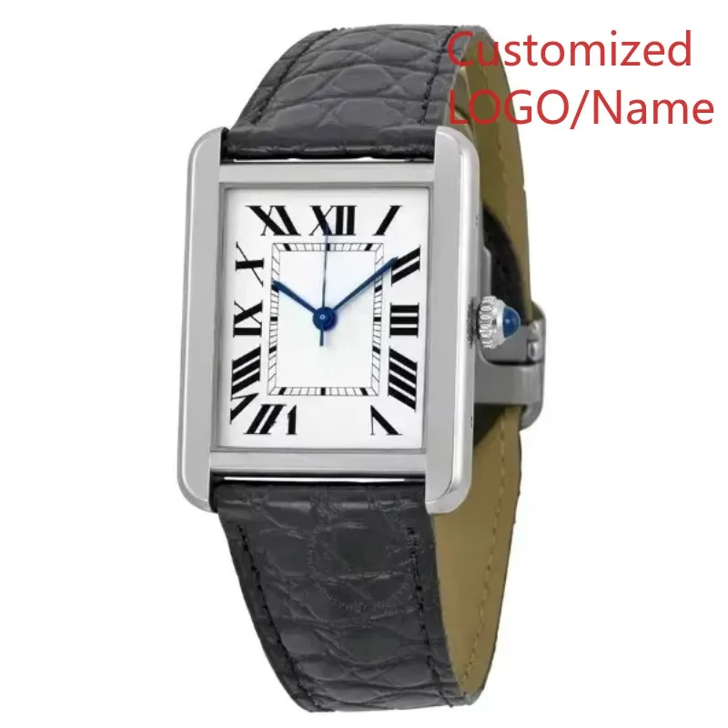 Спортивные мужские и женские кварцевые часы для танков Relogio Masculino, золотые, серебряные, черные кожаные женские часы по индивидуальному заказу