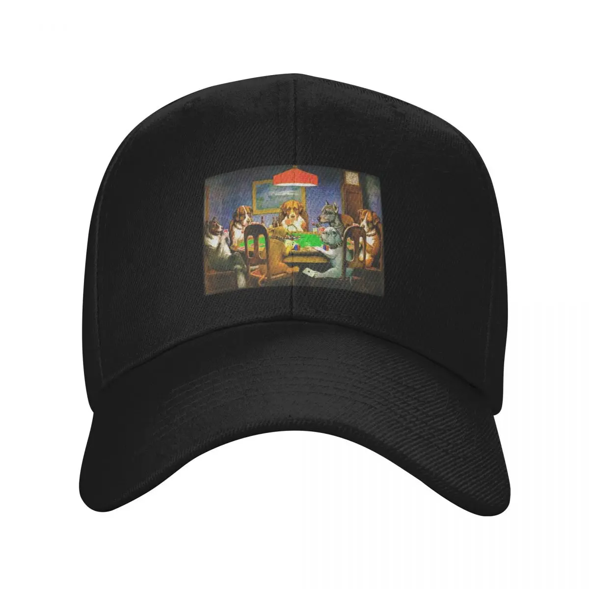 Bunch of Bluffing Dogs on a Poker Night Baseball Cap Ball Cap Big Size Hat |-F-| Caps Male Women's