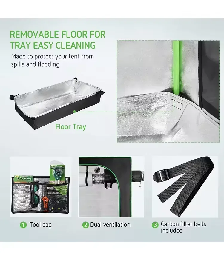 600D Thickened Indoor Grow Tent 120x180CM Hydroponic Plant Grow Box Home Garden Vegetable Flower Planting Greenhouse Tent