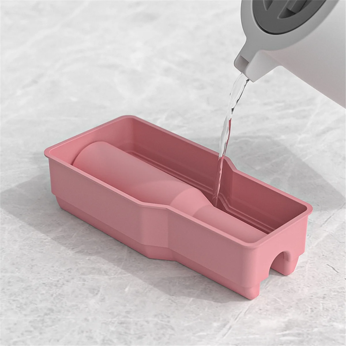 Bandeja ABJZ para vaso, 1 Uds., molde de hielo de cilindro hueco de silicona con tapa, contenedor para bebidas, zumo, whisky, cóctel