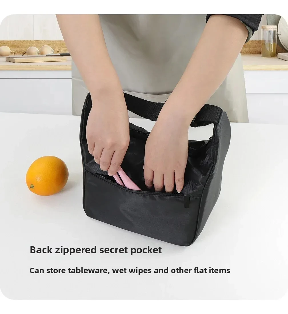 Isolierte wasserdichte Lunchtasche mit verdickter Aluminiumfolie, tragbare tragbare Thermo-Lunchbox für Büroangestellte und Studenten – Detail 2
