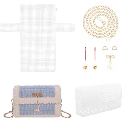 Embroidery Plastic Mesh Canvas Sheets Blank Needlepoint Canvas Sheets DIY Crochet Bag Making Kit Handbag Cross Stitch Kits Clear