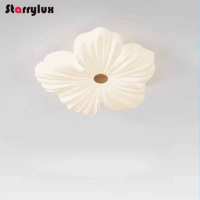 

Minimalist Flower Ceiling Light Set Modern Cream Style Living Bedroom Lamp Warm Home Lighting