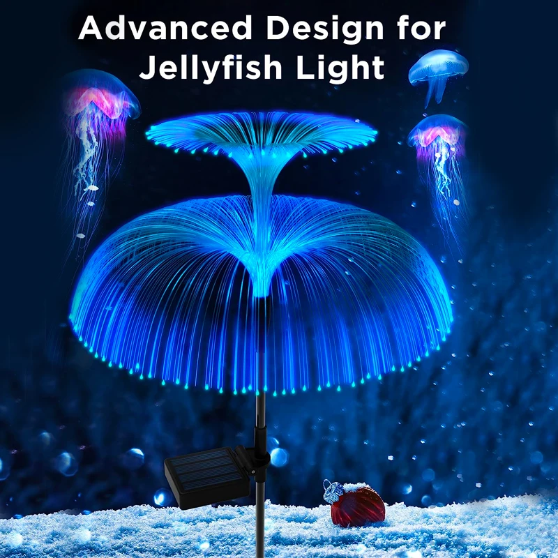 Solar Flowers Lights Waterproof Outdoor 7 Color Changing Jellyfish Garden Decor Solar Lawn Lights For Yard Patio Pathway