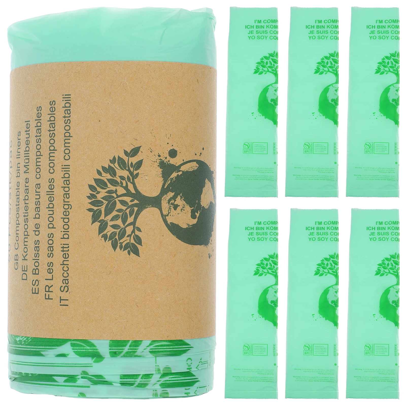 

50 Pcs Biodegradable Garbage Bags Environmentally Friendly Pet Waste Cornstarch Dog Cat Poop Compostable Portable Leak Proof