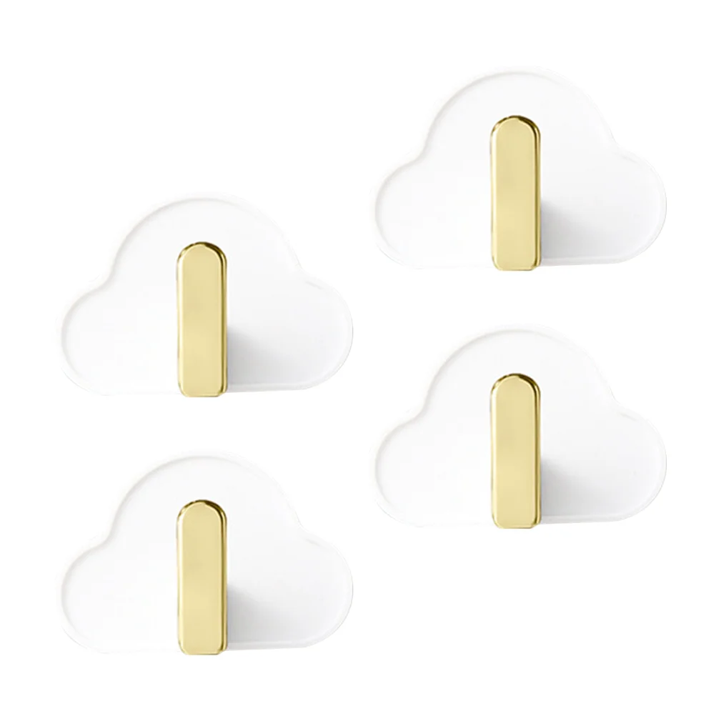 4 Pcs Coat Hanger Hook up Heavy Duty Clothes Rack Cloud Hooks for Wall Abs Shape