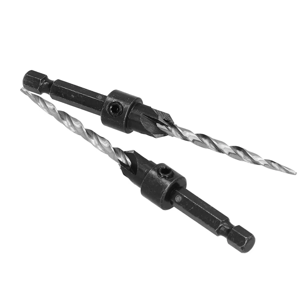 

9PCS 1/4 Inch Hex Shank Countersink Drill Bit Set Quick Change Tapered Counter Sinker Drill Bit Adjustable Depth Stop