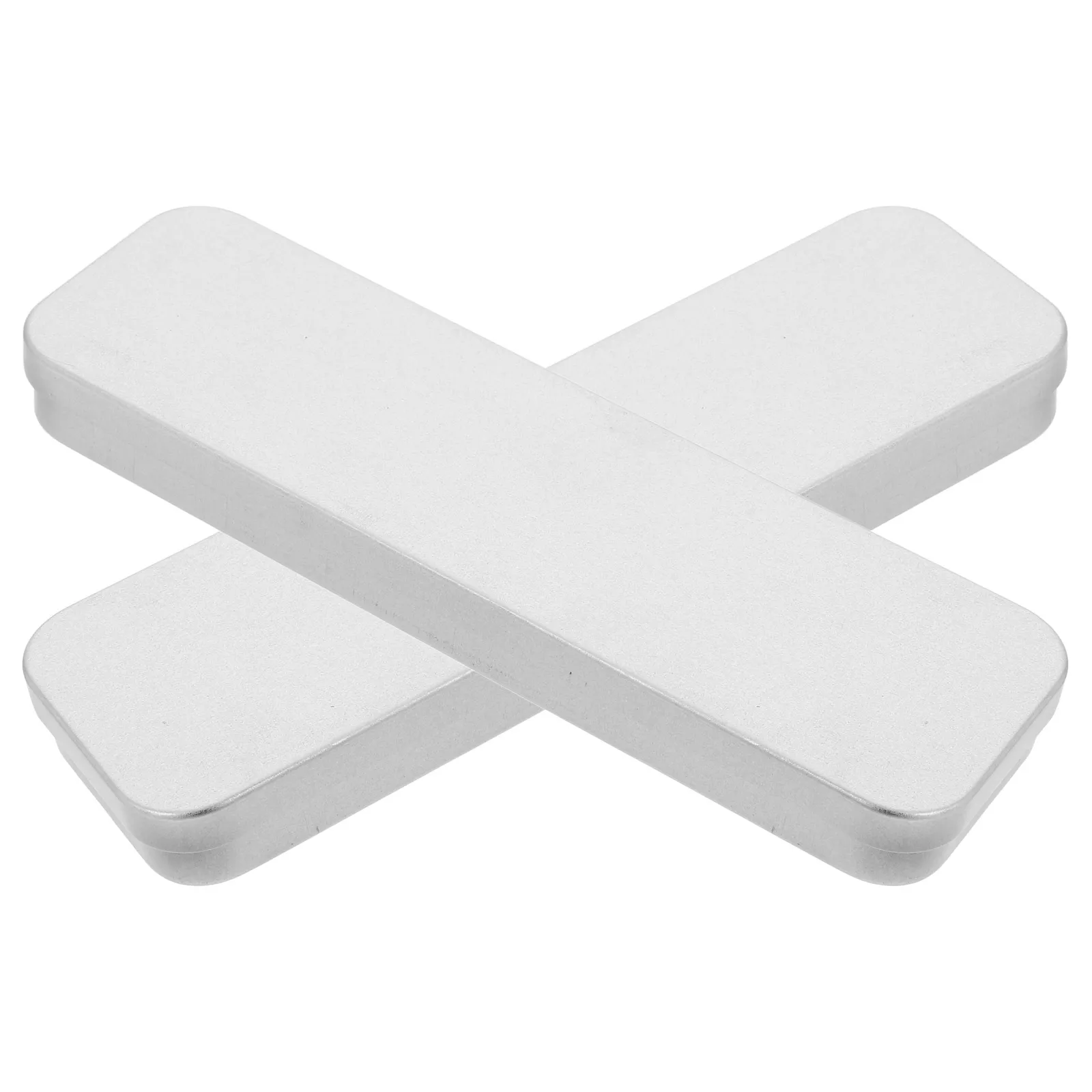 2 Pcs Tool Storage Box Pencil Case Organizer Metal Holder for Desk Stylish Stationery Boxes Tinplate Office Desktop