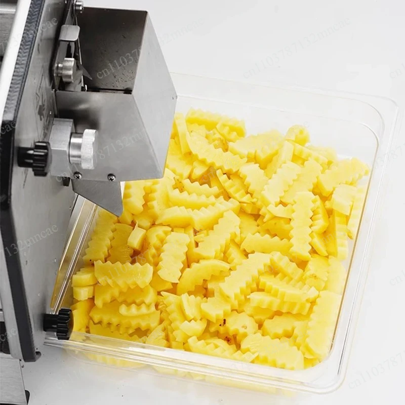 Commercial electric wolf tooth potato slicer, wave potato chip corrugated slicer, all 220V