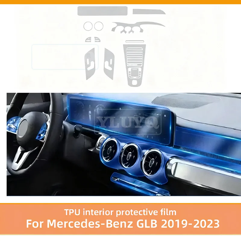 

TPU for Mercedes-benz GLB Class X247 2019 2020 2021 2022 2023 Protective Film Car Interior Sticker Center Console Trim Dashboard