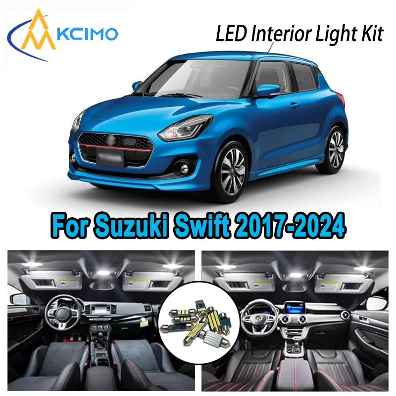 

For Suzuki Swift Swift Sport 2017-2024 2018 Premium Bright LED Interior Dome Map Trunk Light Kit Car Led Lamps Canbus No Error