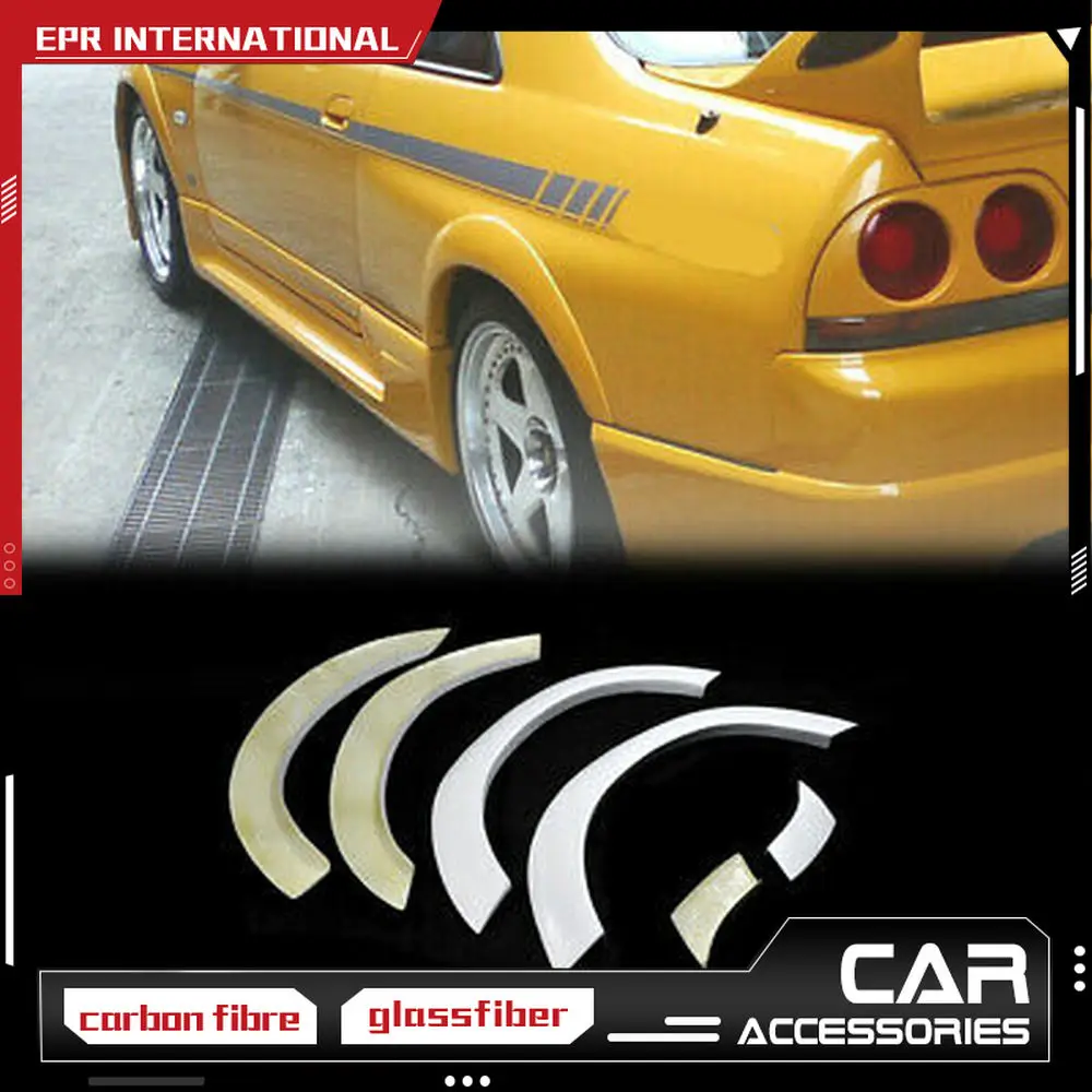 Car Exterior accessories Body kits For Nissan R33 Skyline GTS 400R Style FRP Fiber Black or White Unpainted Wheel Arches (6pcs)