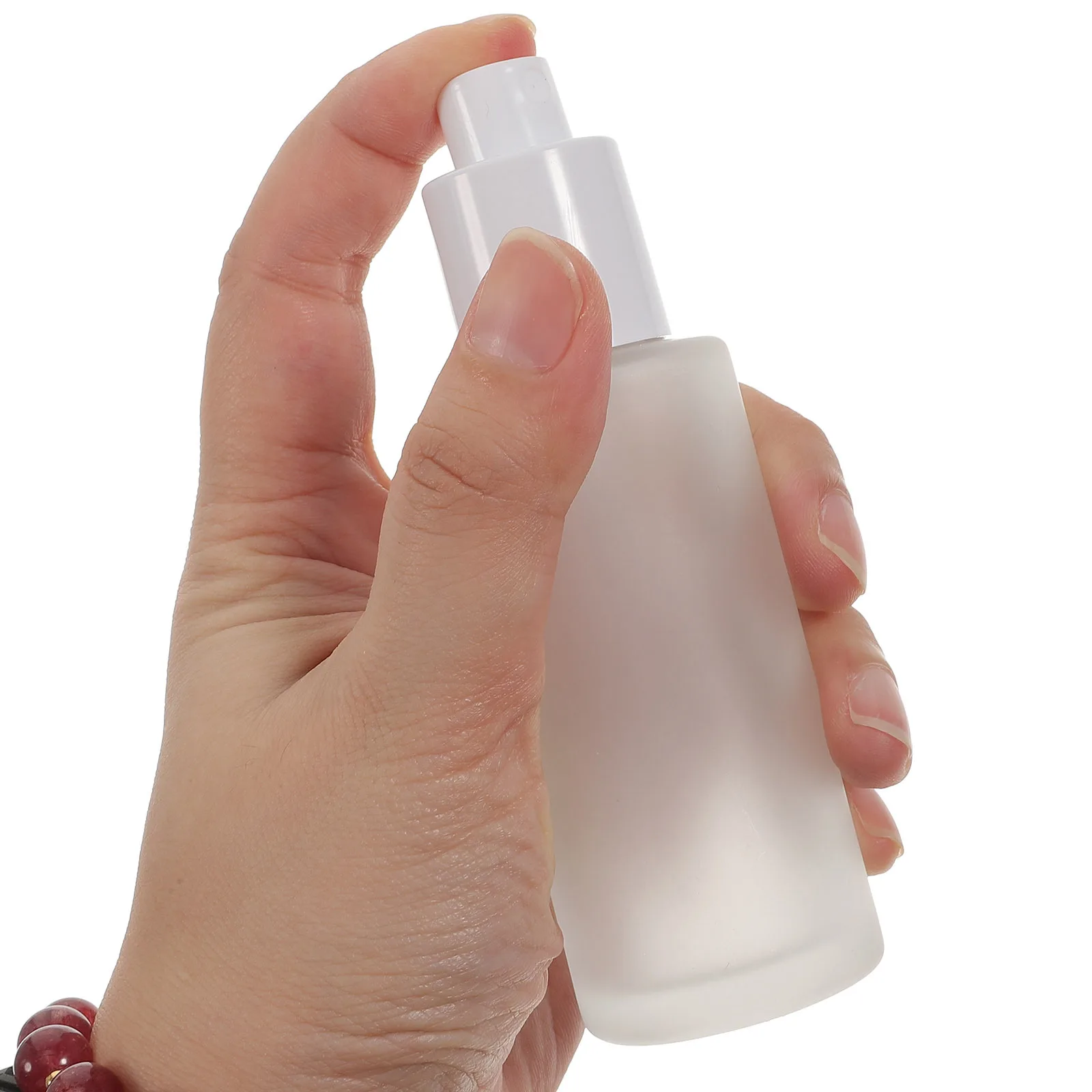 

4Pcs Frosted Wood Grain Spray Bottles Clear Glass Perfume Lotion Dispenser Portable Travel Refillable Multipurpose Plastic