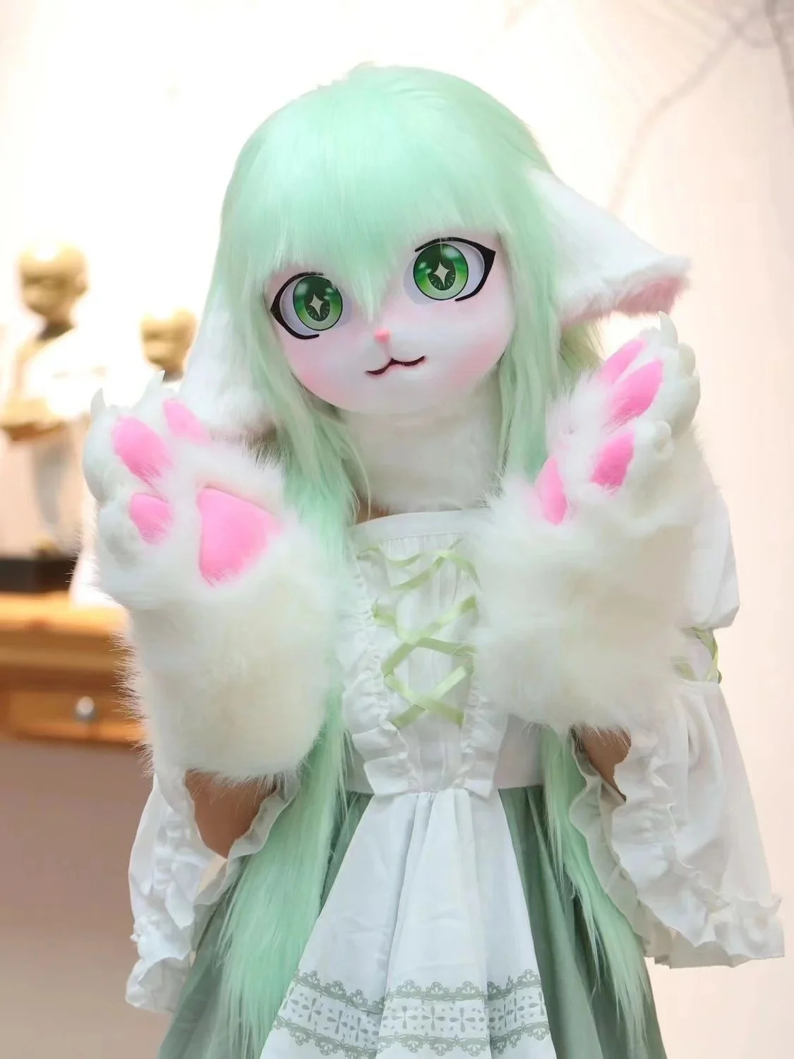 Costumes de cosplay animaux à fourrure, ensembles de sauna mignons, fursuit, kigurumi, beurre de Rubbit, chat, 303