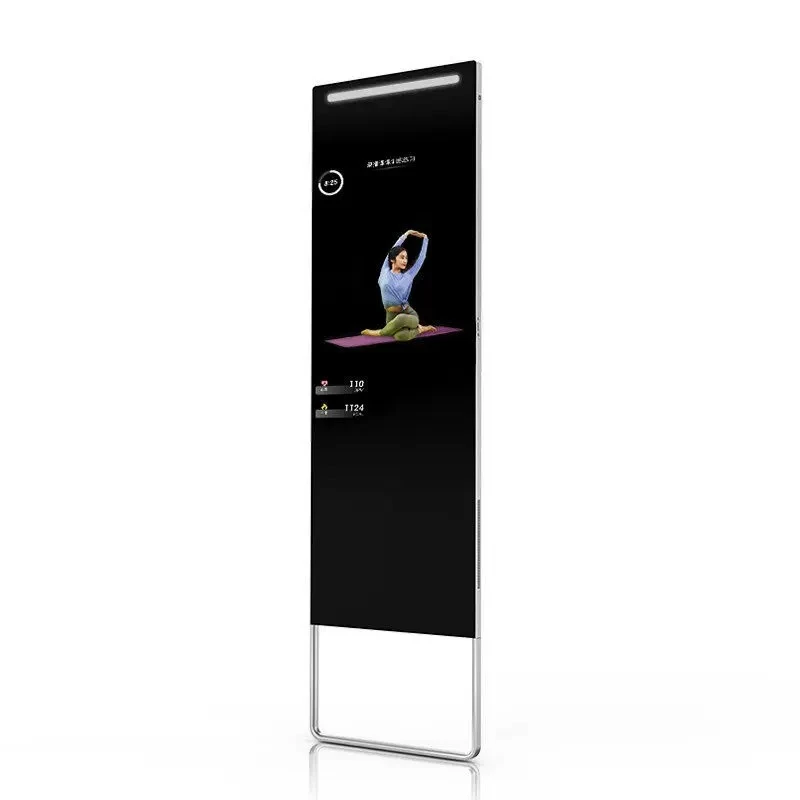 55 inch large screen somatosensory smart fitness mirror somatosensory -entertainment against home fitness clock in sports mirror