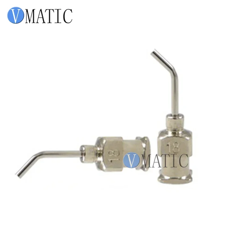 Gratis Verzending 12 Stuks 18G 45 Graden Gebogen Rvs Doseernaald 1/2 Inch