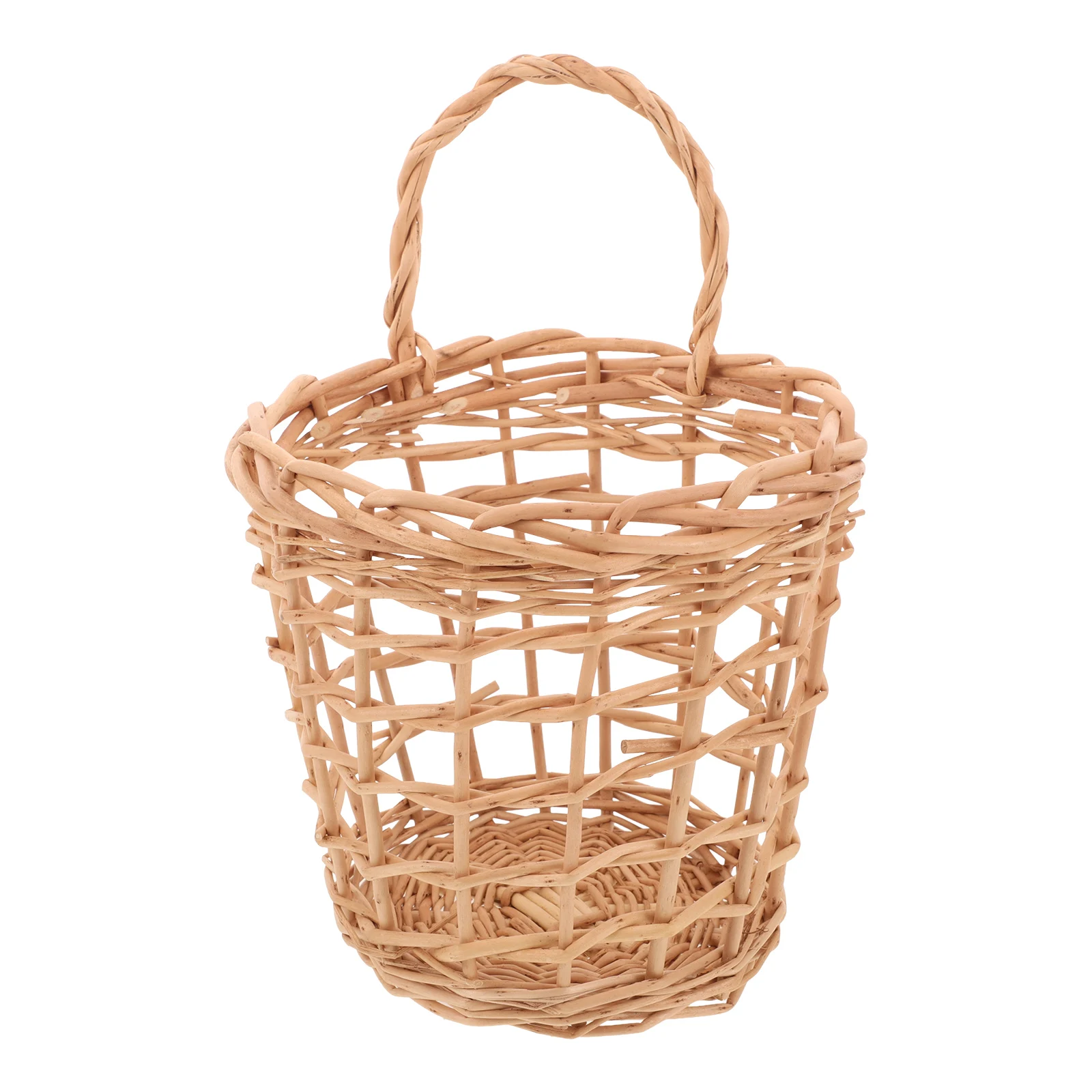 

Wall Mounted Garlic Ginger Basket Wicker Bin Kitchen Decor Baskets Hanging Storage Rattan Round Waste Potato Straw