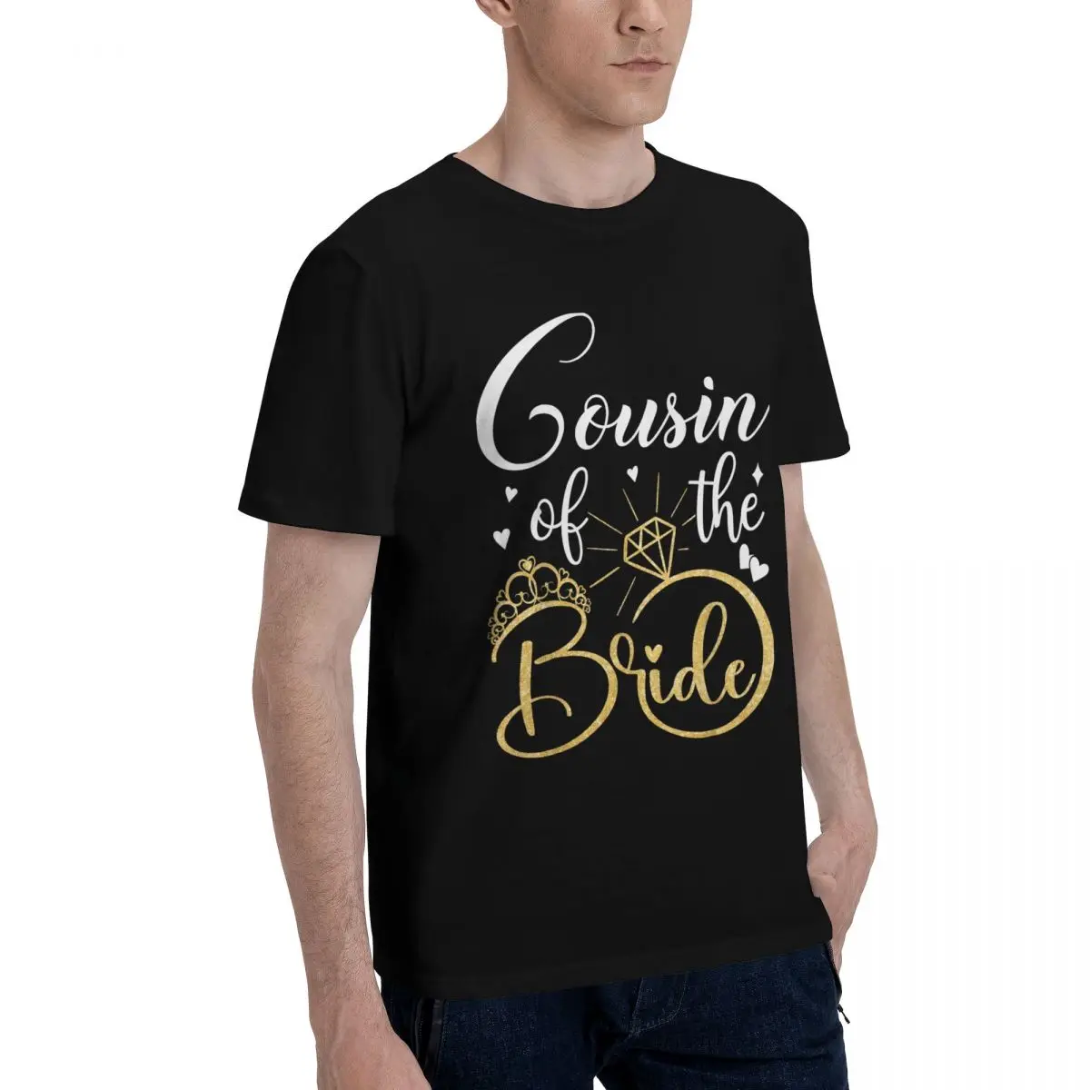 Cousin Bride Glitter Ring Campaign Title Top Quality T-shirts Vintage Travel Eur Size