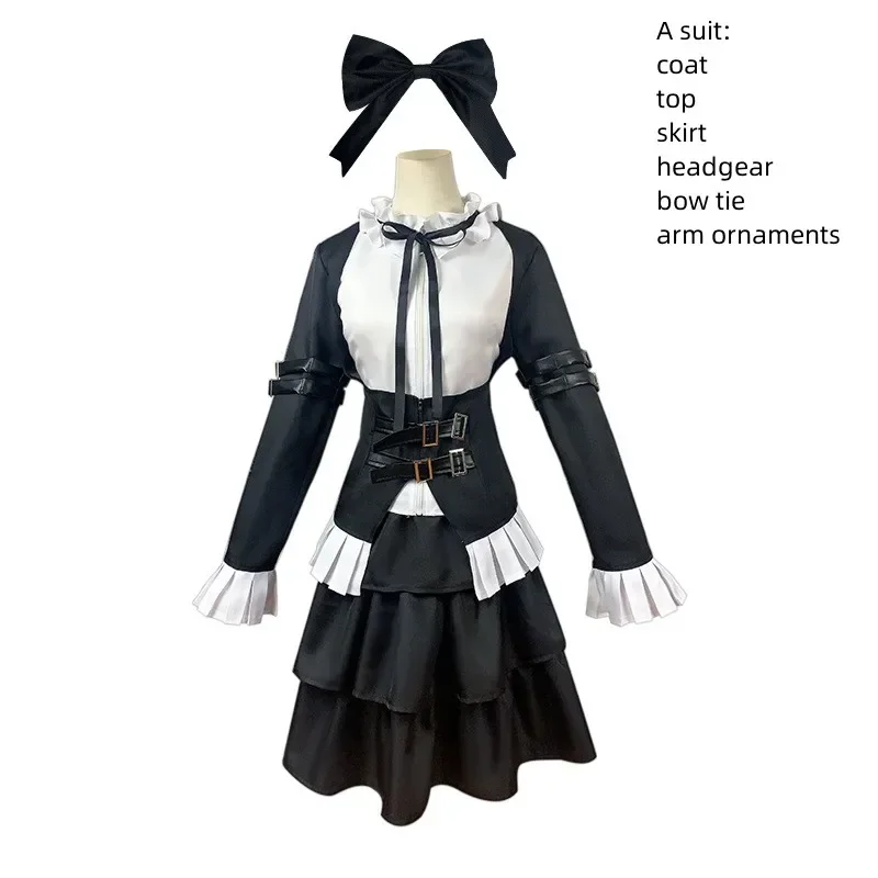 Anime FAIRY TAIL Erza Scarlet Cosplay Costume Wig Goblin Queen Maid Uniform Black Lolita Dress Hallowen Carnival Party Suit