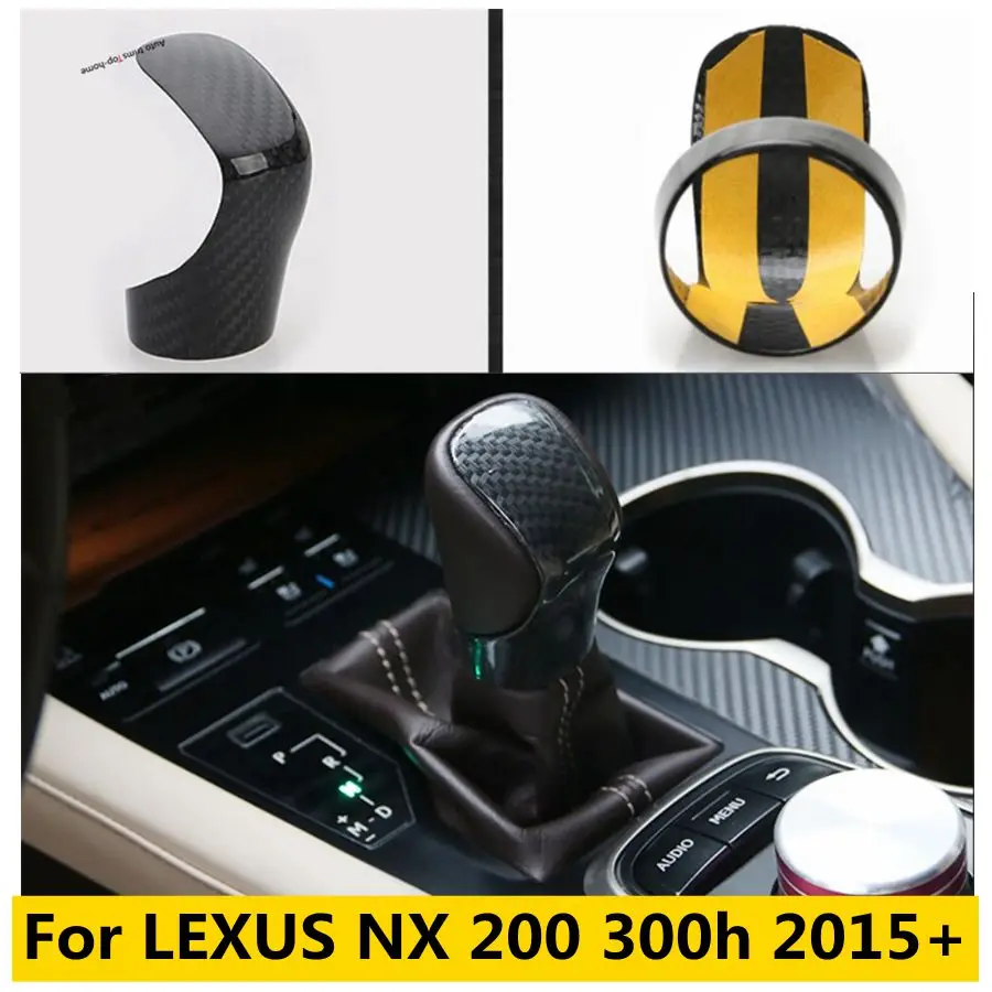 

ABS Gear Stall Shift Knob Handle Cover Trim Fit For LEXUS NX 200 300h 2015 - 2019 Carbon Fiber Style Interior Accessories