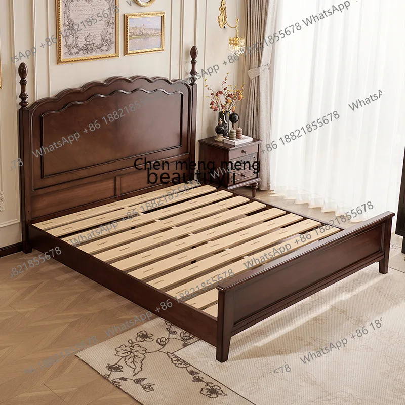 

X (FAS grade peach blossom core) high-end retro solid wood bed, medium and ancient style double solid wood bed