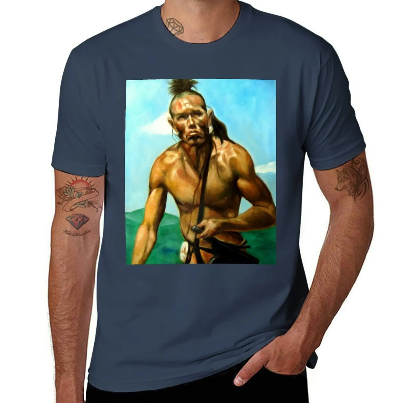 

Wes Studi as Magua In The Last Of The Mohicans T-Shirt Outdoor Sports Lightweight Tee