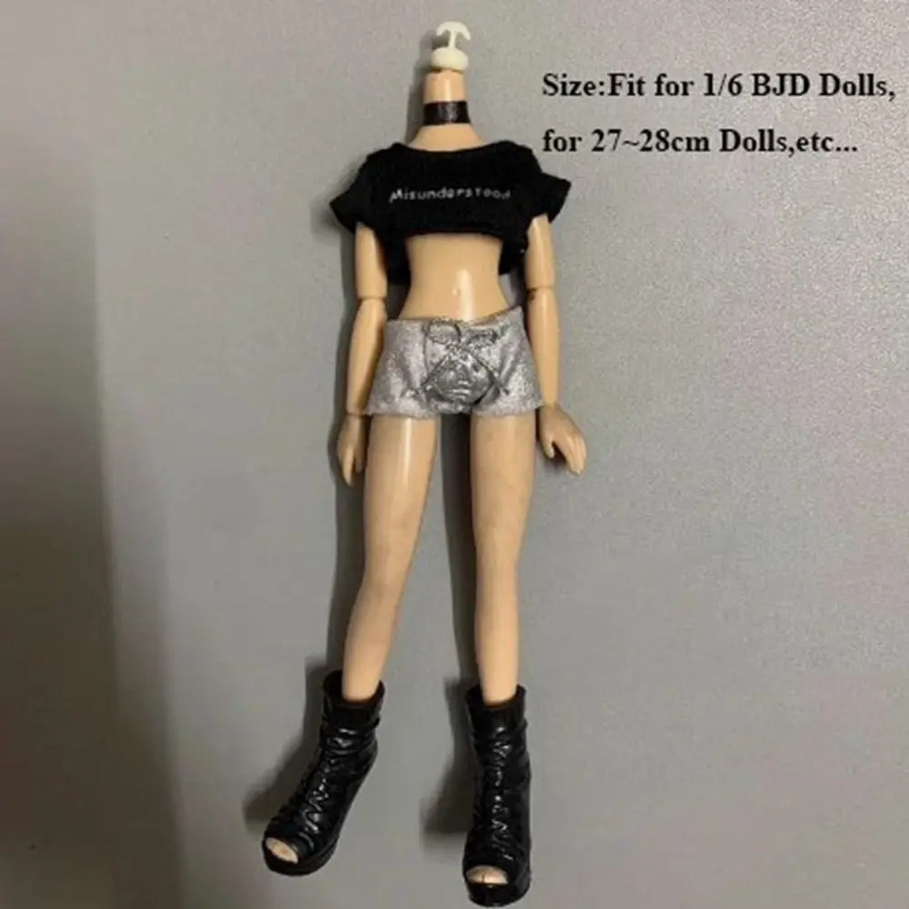 패션 인형 드레스 옷 어린이 장난감 귀여운 티셔츠 바지 DIY 액세서리 캐주얼 의류 1/6 BJD 27~28cm 인형용