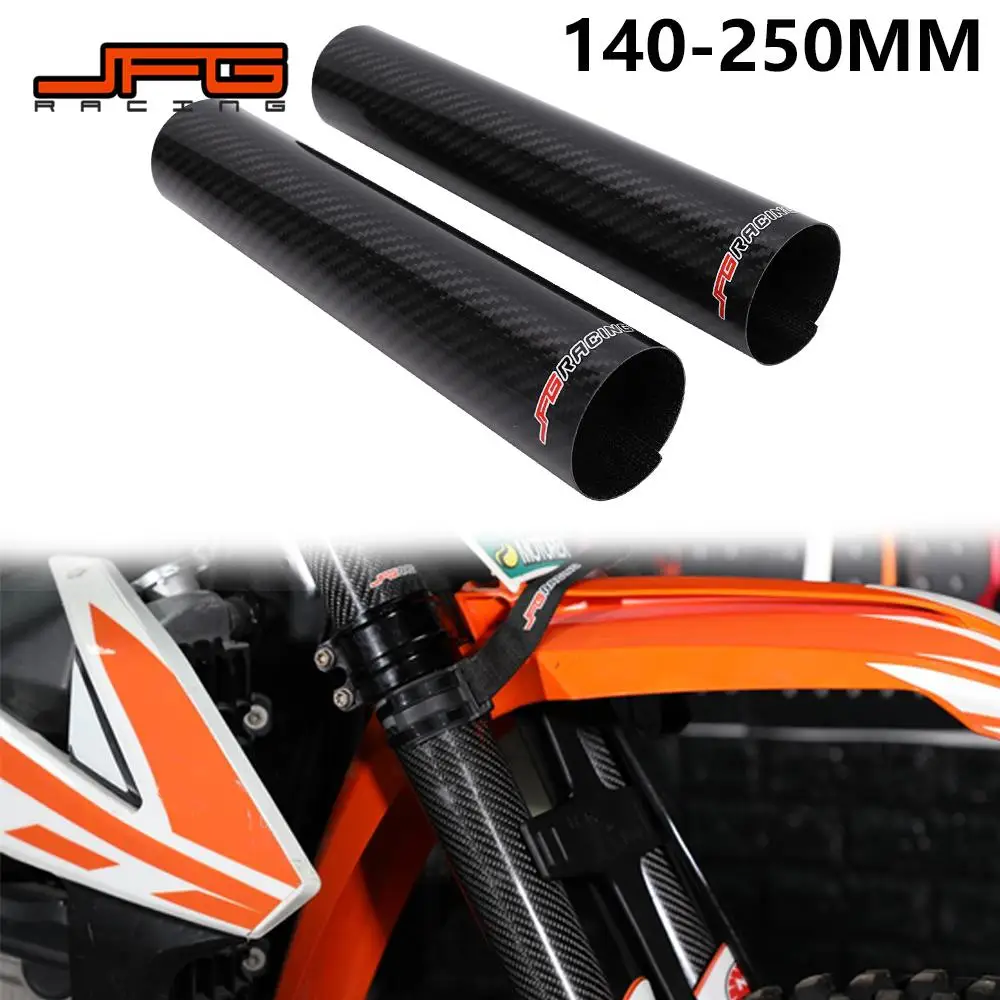 오토바이 탄소 섬유 조절식 프론트 포크 충격 가드 보호대, KTM EXC SX SXF XC XCF XCW 125 250 350 450 530, 140-260mm