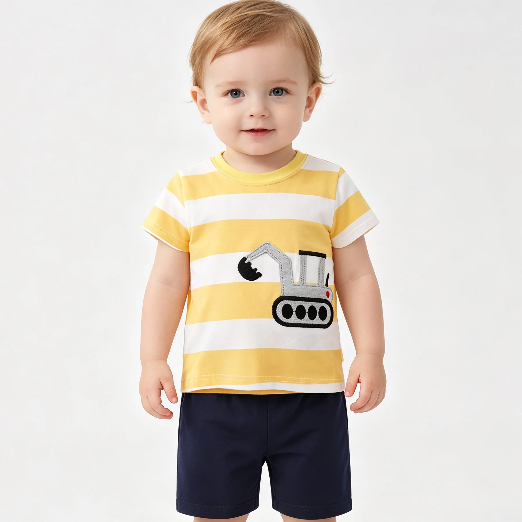 Digger Baby Boys Pajamas Suit Summer PJS Set for Boys Pyamas Cotton Sleeper Infant Tee Shirt Short Pant Sleepwear